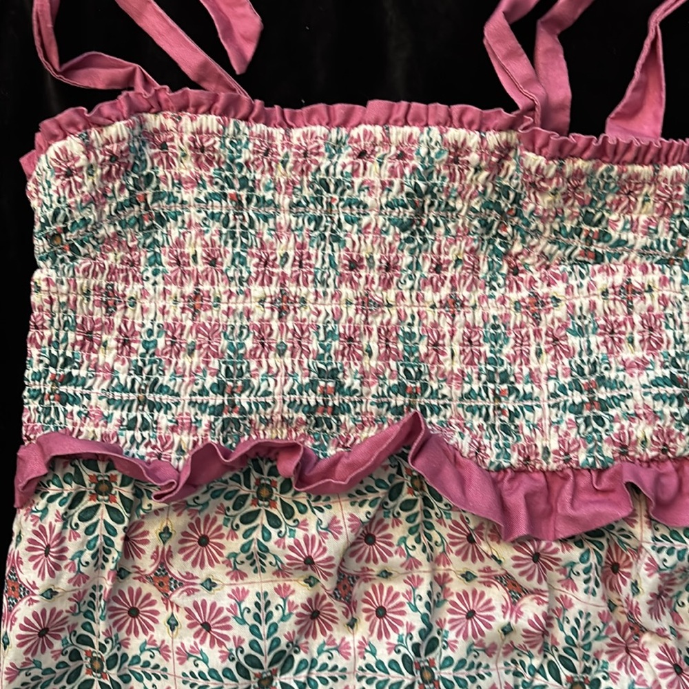 Anthropologie Joy Smocked Ruffle Trim Dress - Picture 3 of 6